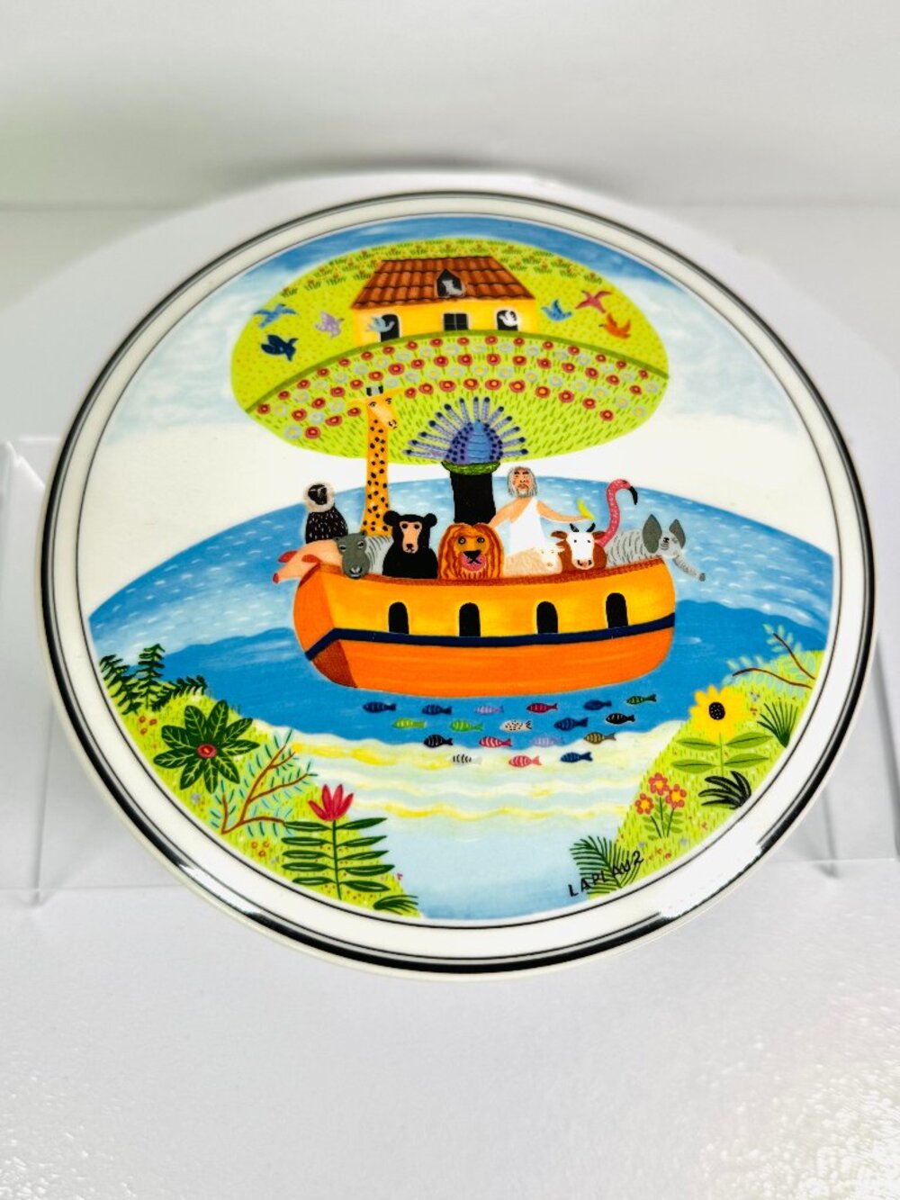 Villeroy & Boch Noahs Ark Design Large 6" Candy Dish Jar Trinket Jewelry Box Nai